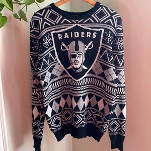 NFL Raiders Knit Winter Sweater Medium
